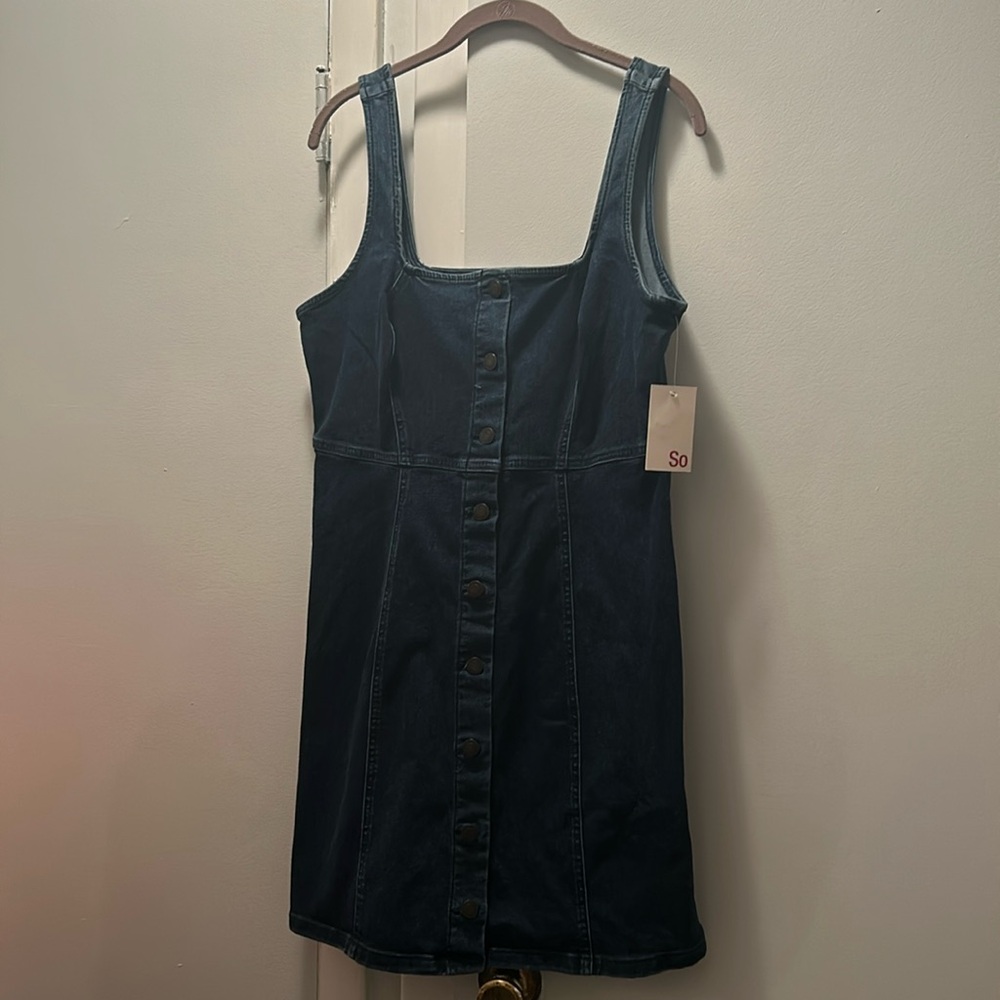 Denim So dress with buttons down the front - Picture 1 of 7